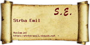 Strba Emil névjegykártya