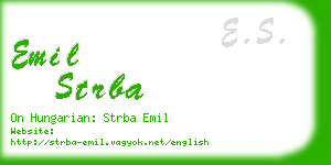 emil strba business card